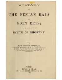 1866 History of the Fenian raid on Fort Erie - with an account of the Battle of Ridgeway